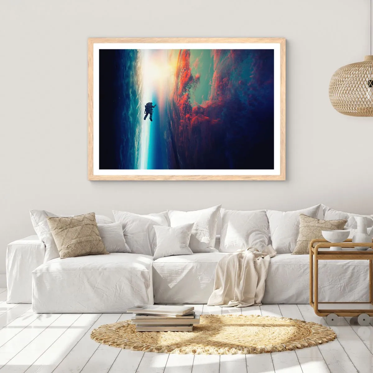 Affisch i ram av ljusek - Stå emot universumet - 50x40 cm