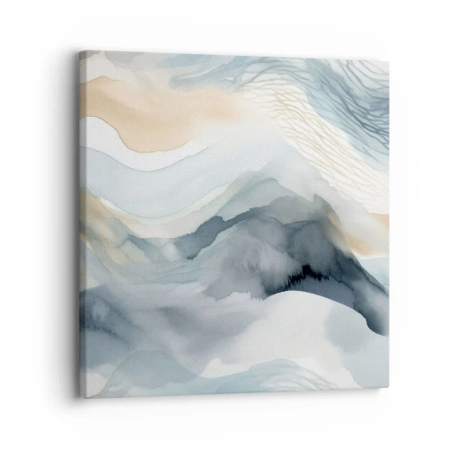 Canvastavla - Bild på duk - Snöig och dimmig abstraktion - 30x30 cm