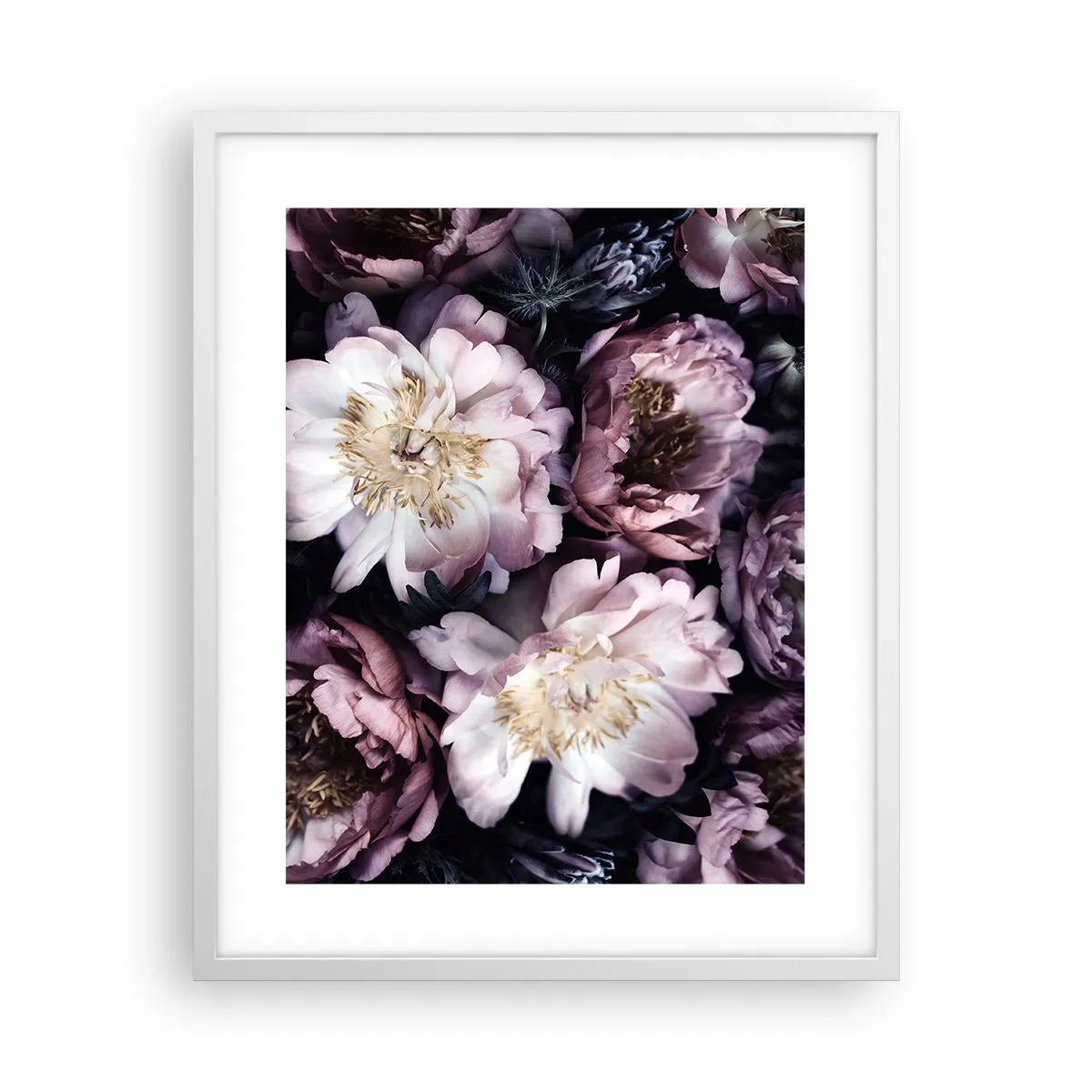Affisch i vit ram - En bukett i gammal stil - 40x50 cm