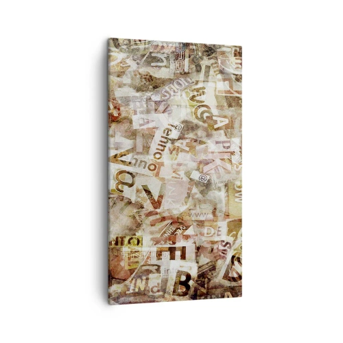 Canvastavla - Bild på duk - Snacket reduceras till enstaka bokstäver - 45x80 cm