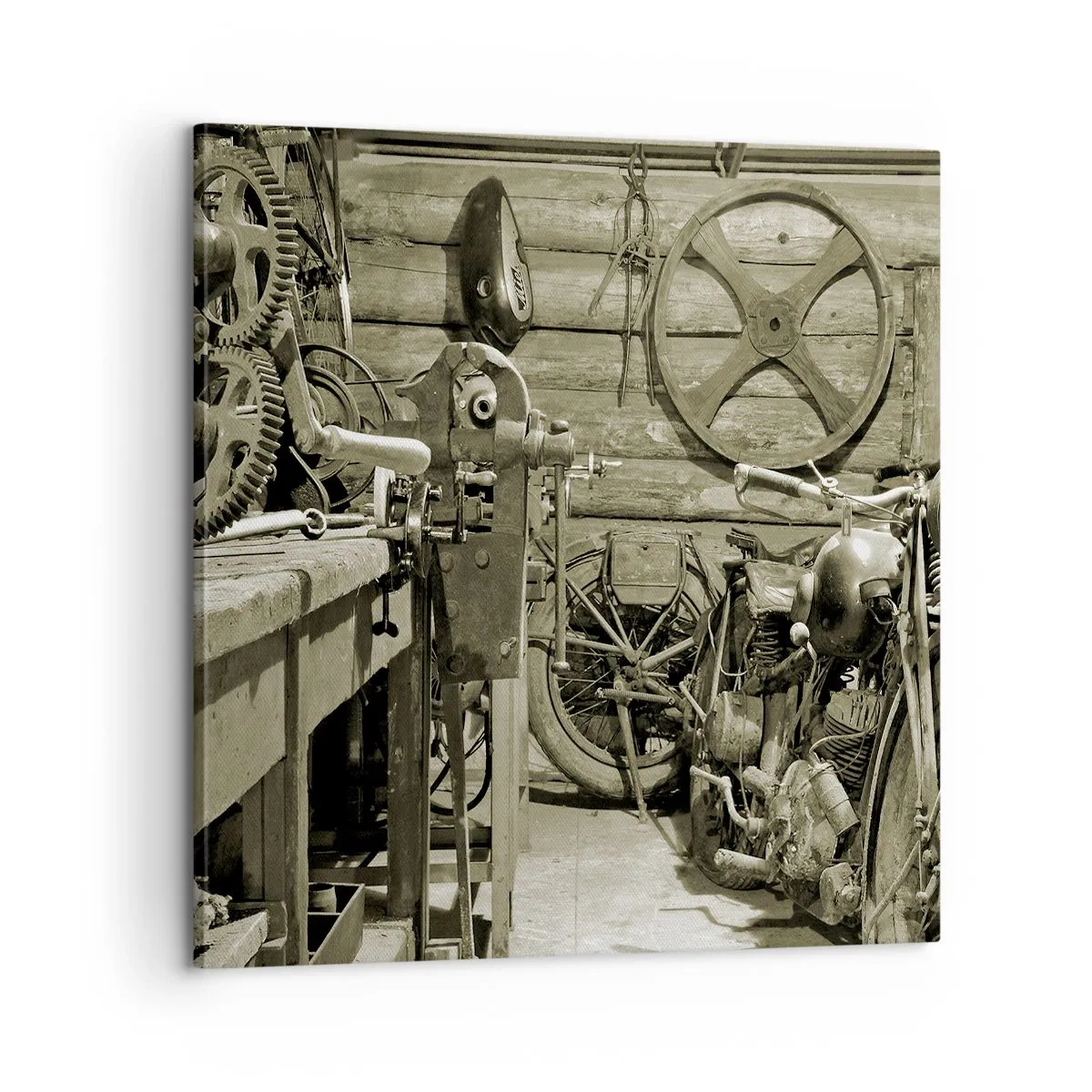 Canvastavla - Bild på duk - I onkel Lasses skjul - 60x60 cm