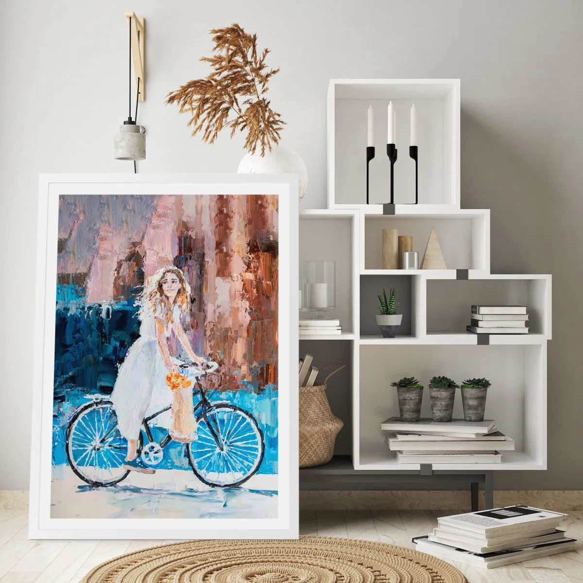 Affisch i vit ram - Glädje på morgonen - 50x70 cm