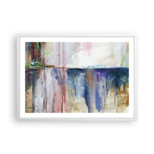 Affisch i vit ram - Färgrika intryck och associationer - 70x50 cm