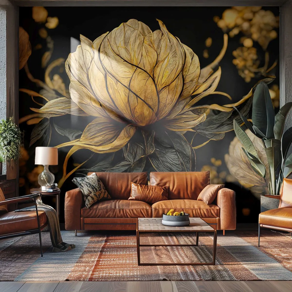 Fototapet Premium Sand - Subtil skörhet - Blomma, Art déco, Glamour - 300x210 cm