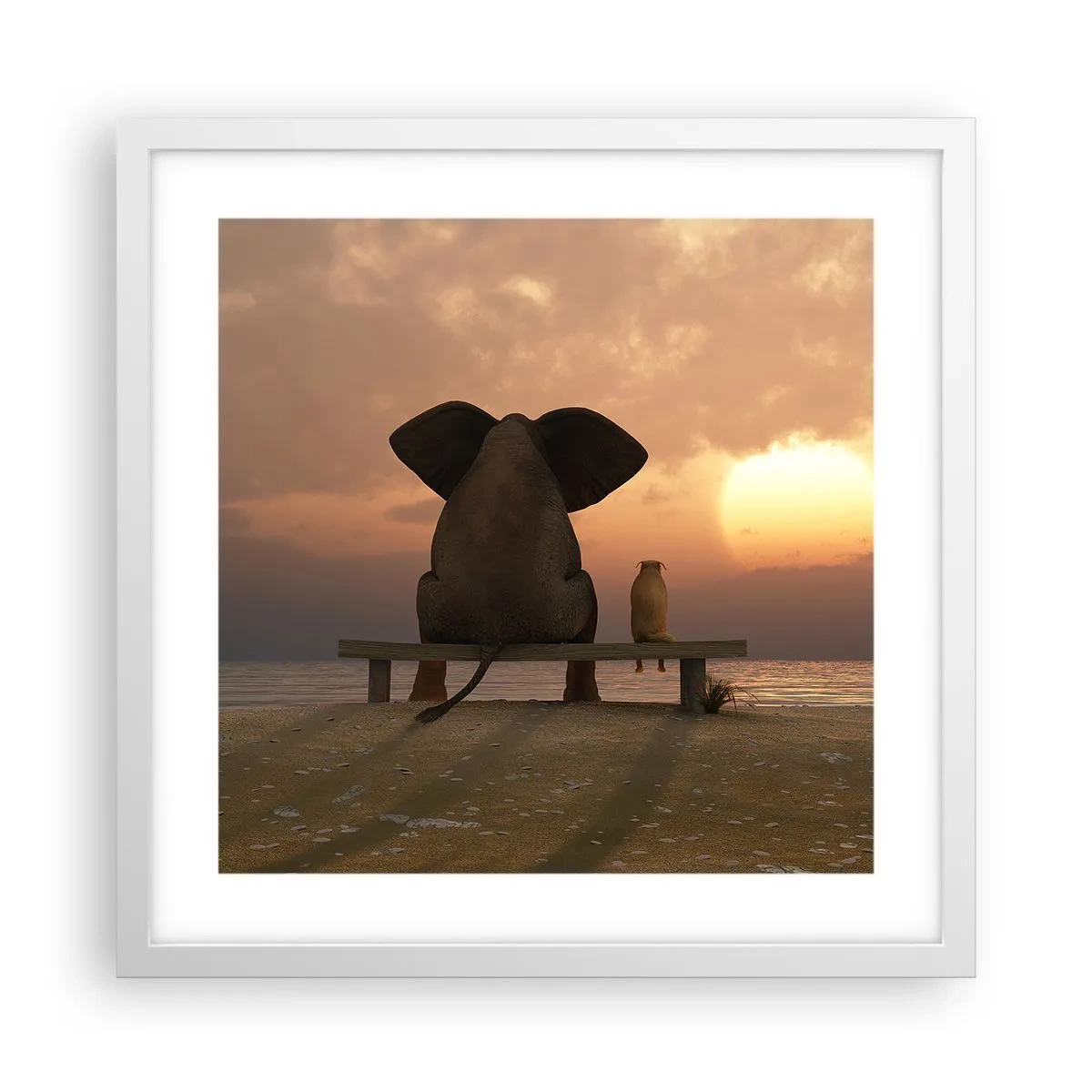 Affisch i vit ram - Det är bra att vara tyst tillsammans - 40x40 cm