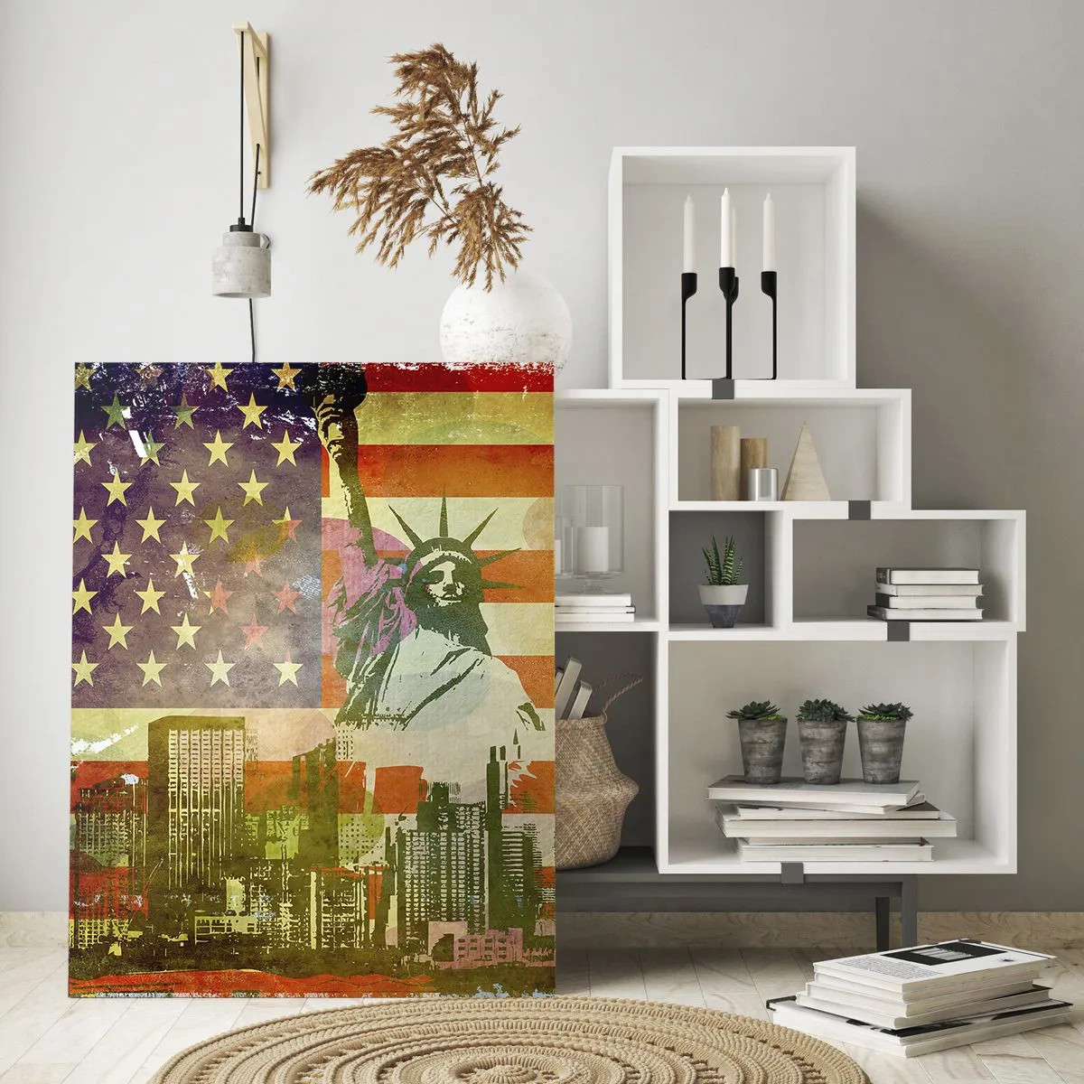Glastavla - Bild på glas - Viva America! - 50x70 cm