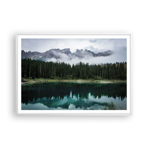 Affisch i vit ram - Tyst, tyst, väck inte sovande vatten... - 100x70 cm