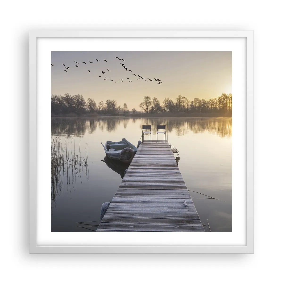 Affisch i vit ram - Kommer tillbaka om en viss tid - 50x50 cm