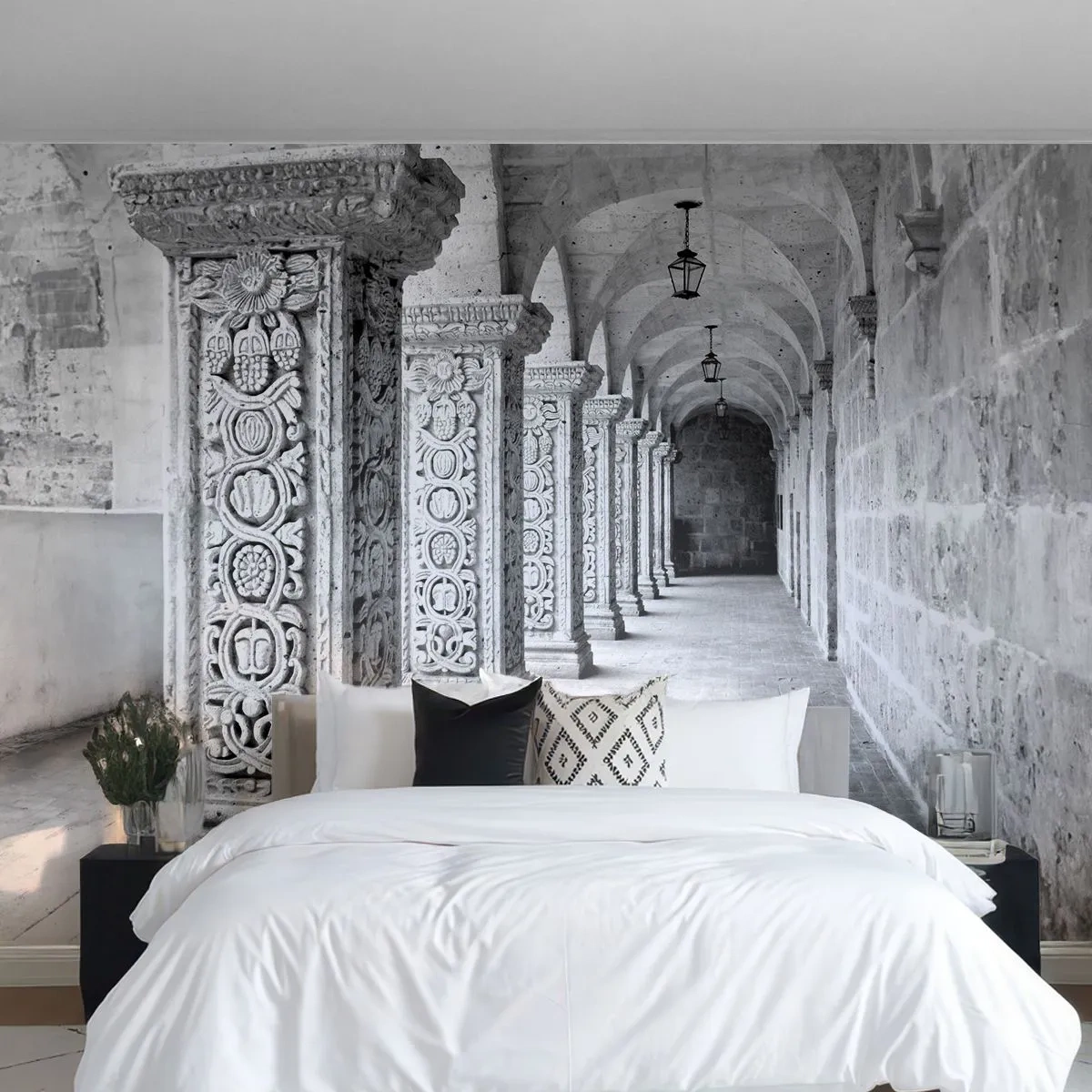 Fototapet Premium Sand - Och vart tar det vägen? - Arkitektur, Bit, Svartvitt - 500x350 cm
