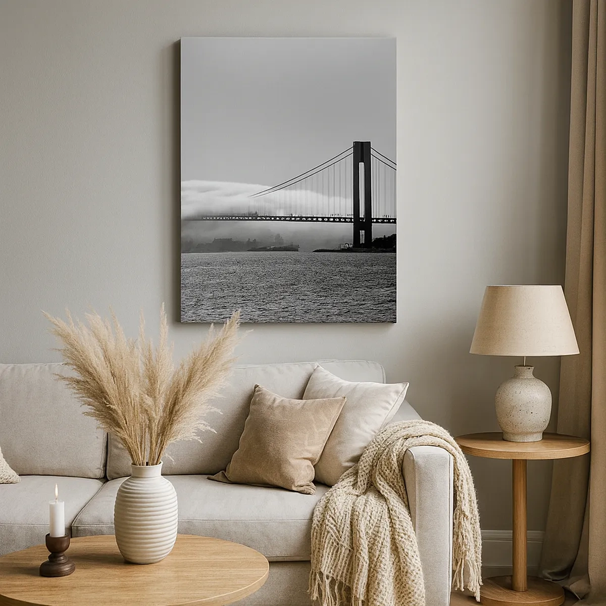 Canvastavla - Bild på duk - Passera Golden Gate - 50x70 cm