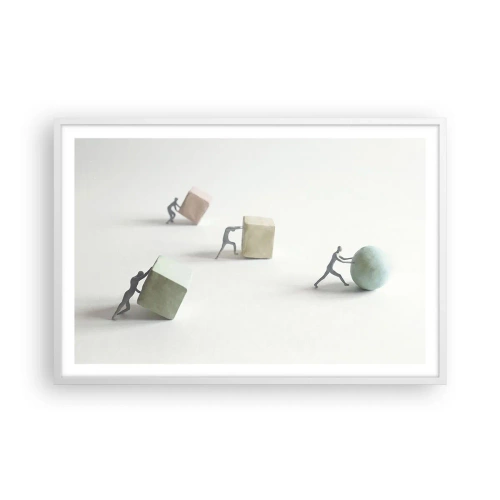 Affisch i vit ram - Livet leker - 91x61 cm