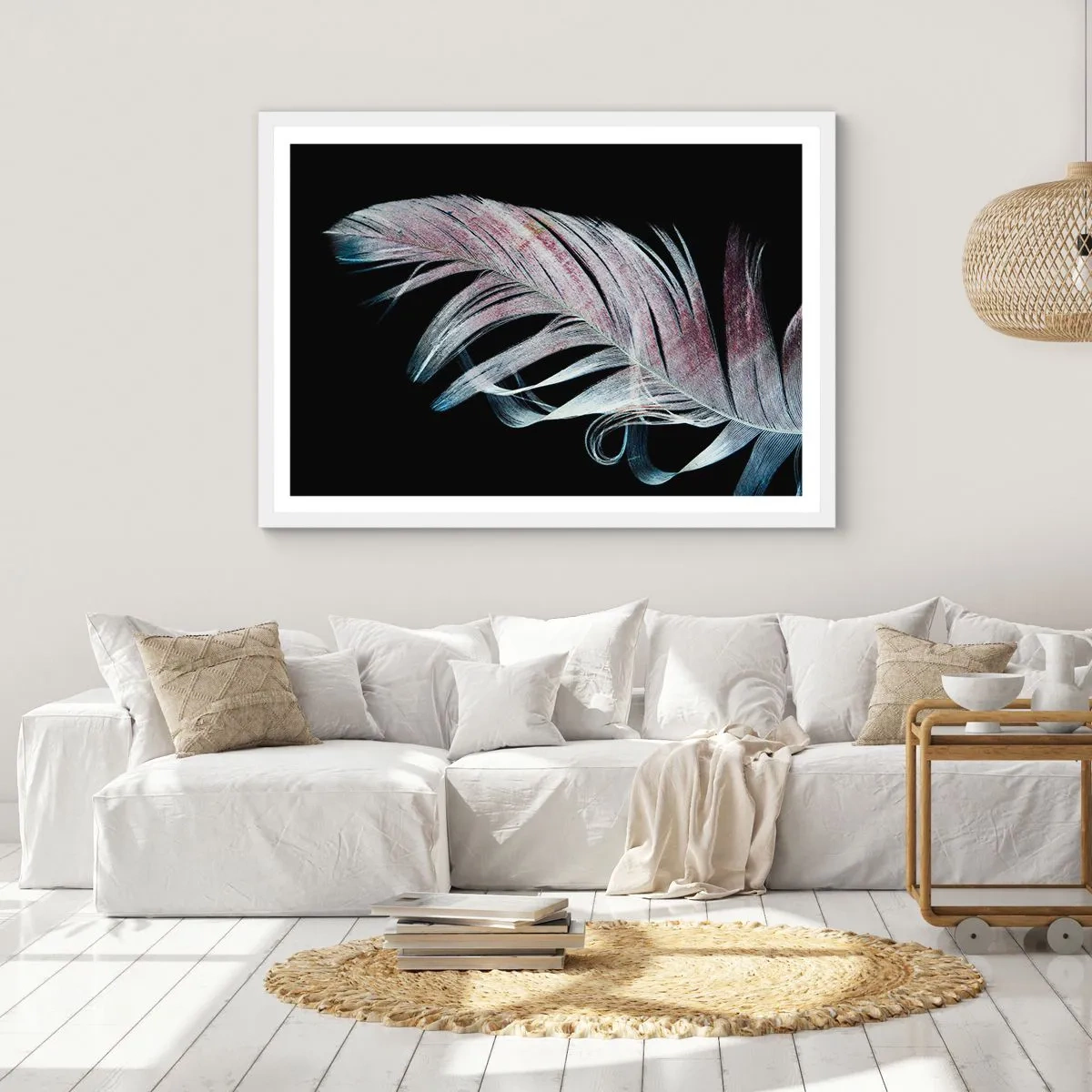 Affisch i vit ram - Tänk på smekning - 91x61 cm