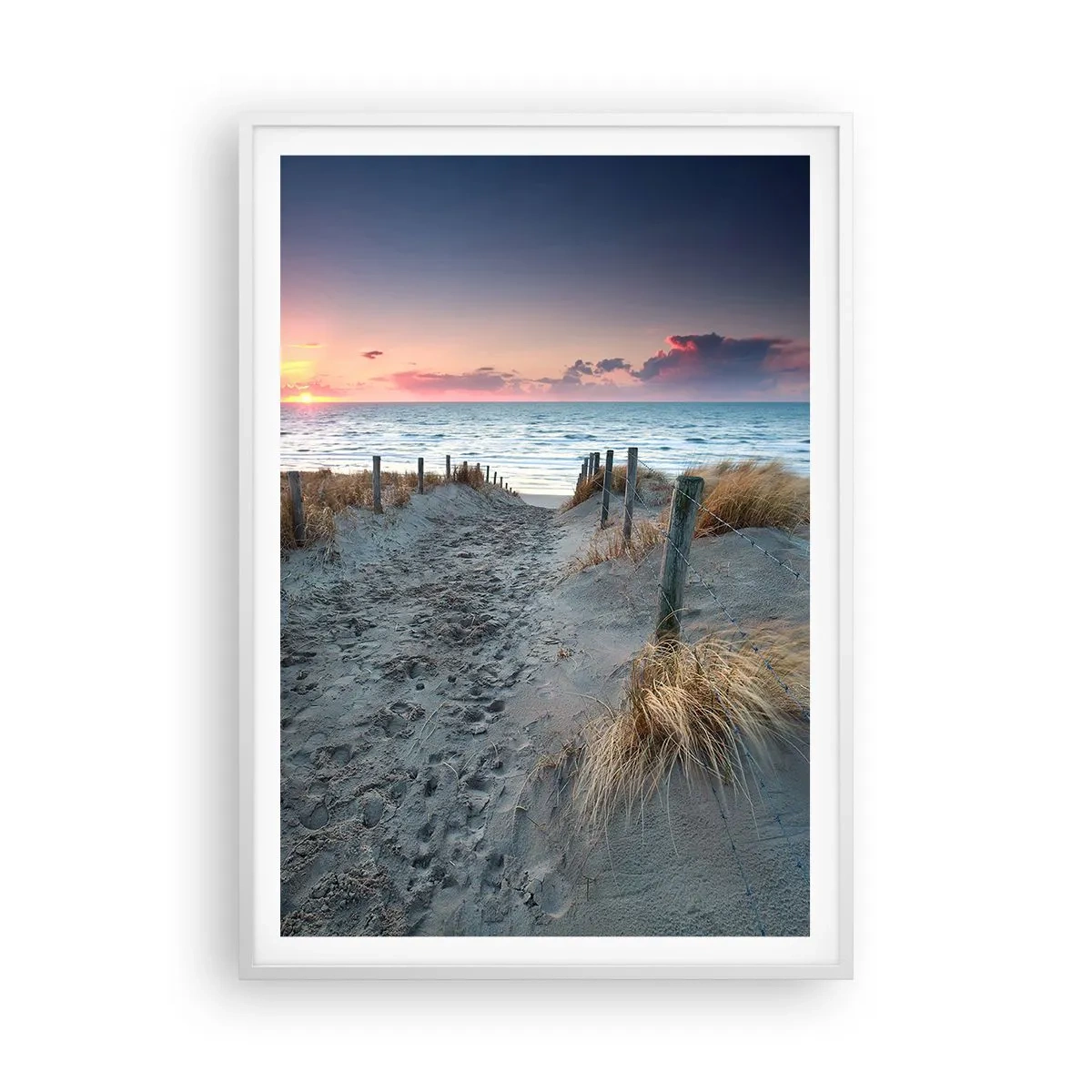 Affisch i vit ram - Utspilld skenregnbåge... - 70x100 cm