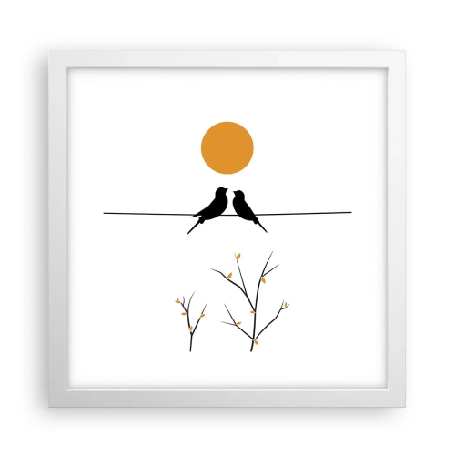 Affisch i vit ram - Näktergalens kväll - 30x30 cm