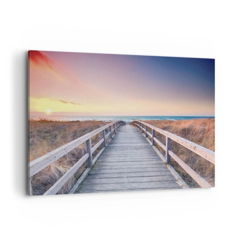 Canvastavla - Bild på duk - Kvällssken i Östersjön - 120x80 cm