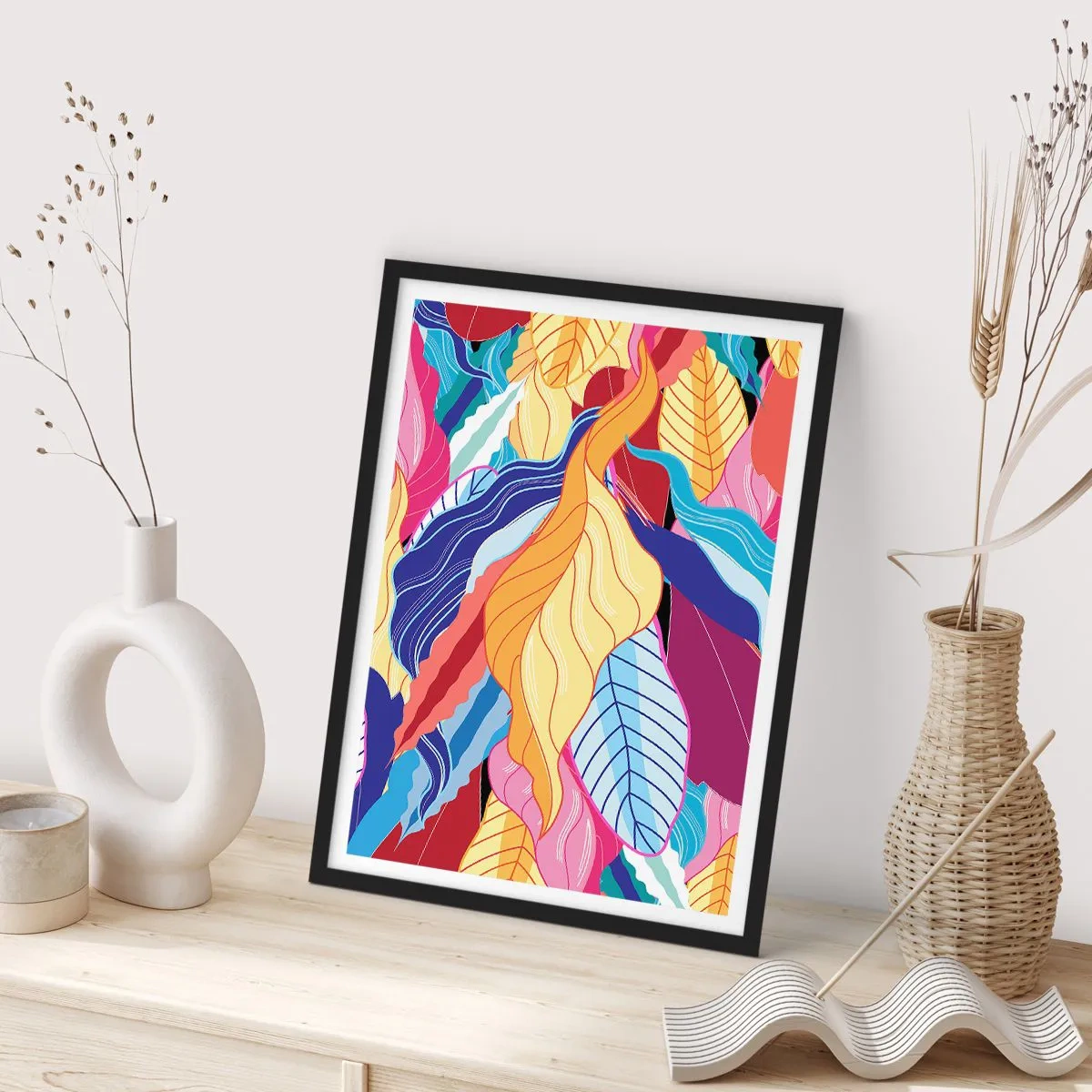 Affisch i svart ram - Färgglad röra - 61x91 cm