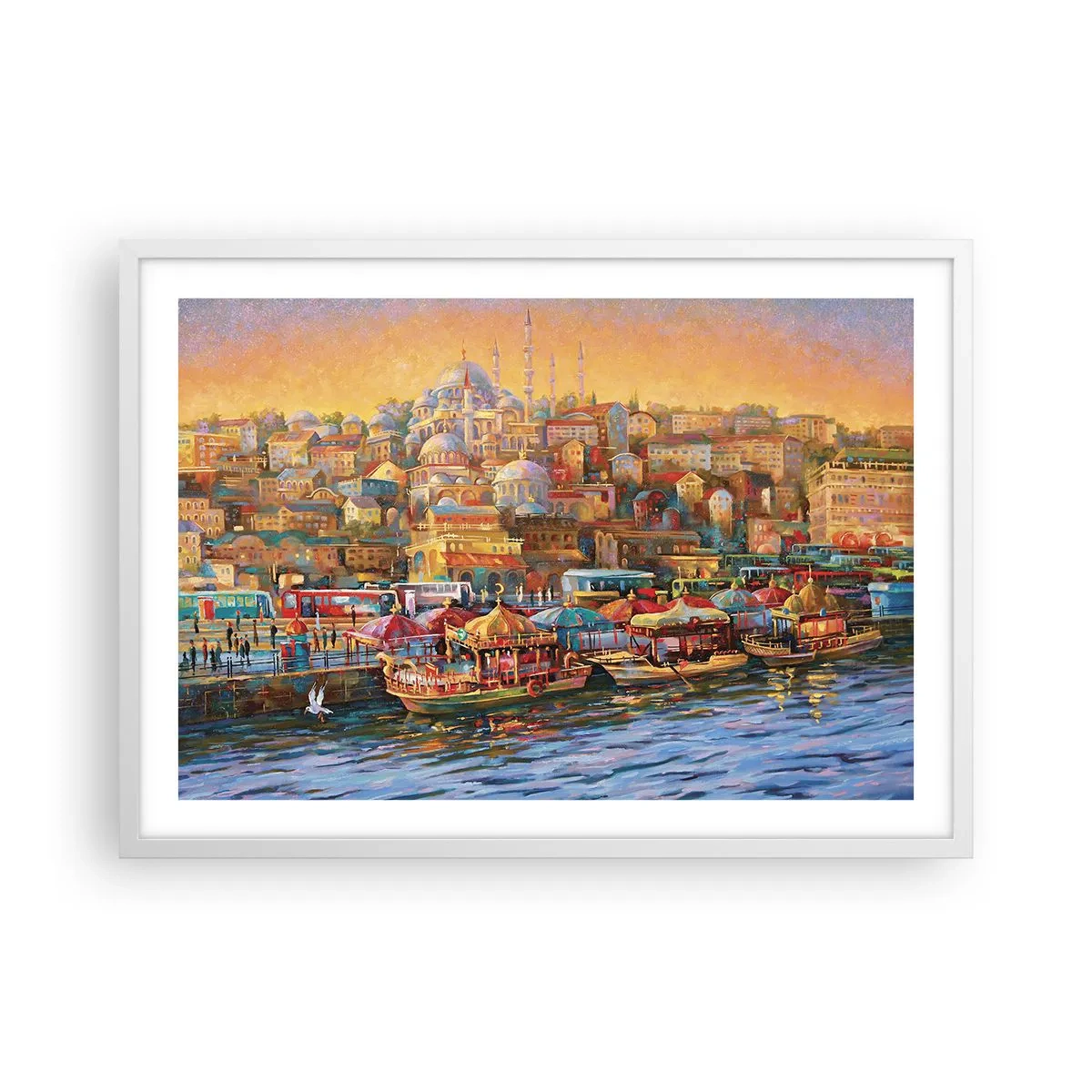 Affisch i vit ram - Istanbul-berättelse - 70x50 cm