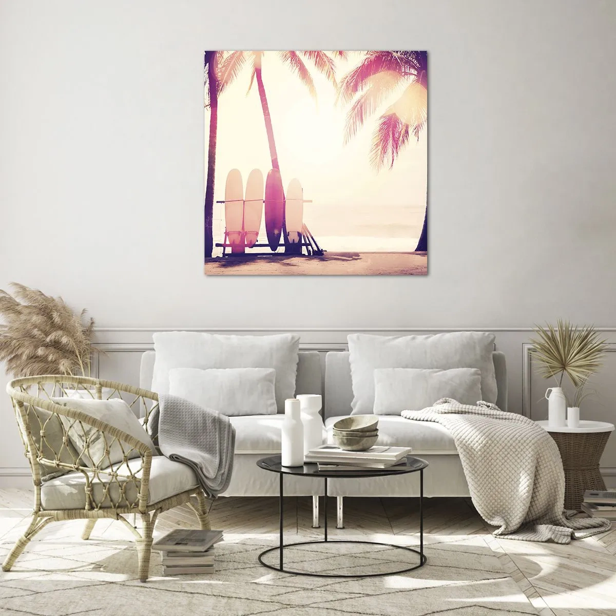 Glastavla - Bild på glas - Det blir en underbar dag - 70x70 cm