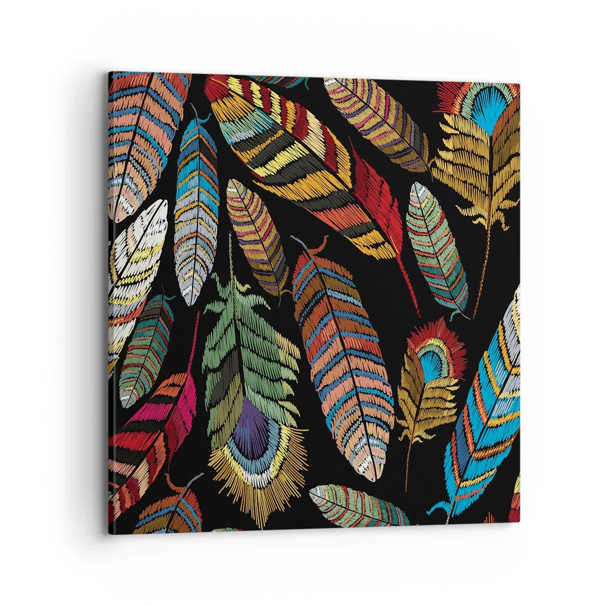 Canvastavla - Bild på duk - Fågelkarneval - 70x70 cm