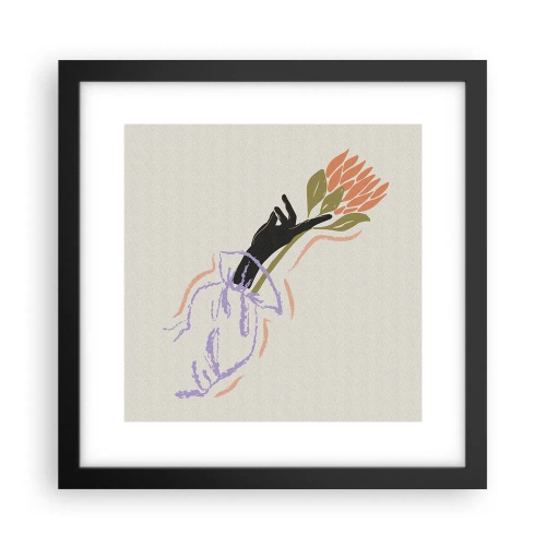 Affisch i svart ram - En systerlig beröring - 30x30 cm