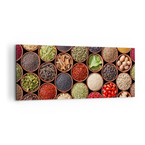 Canvastavla - Bild på duk - Världens alla smaker - 100x40 cm