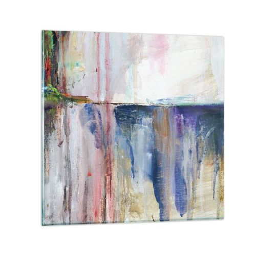 Glastavla - Bild på glas - Färgrika intryck och associationer - 50x50 cm