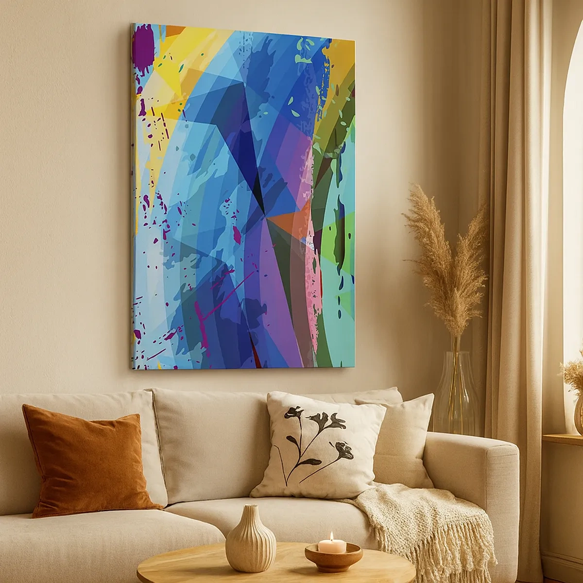 Canvastavla - Bild på duk - Färgglad yrsel - 50x70 cm