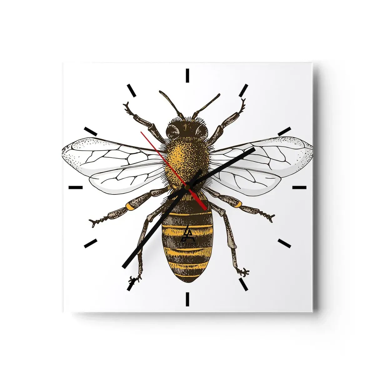 Väggklocka - Klocka på glas - Vackert och bra - 40x40 cm