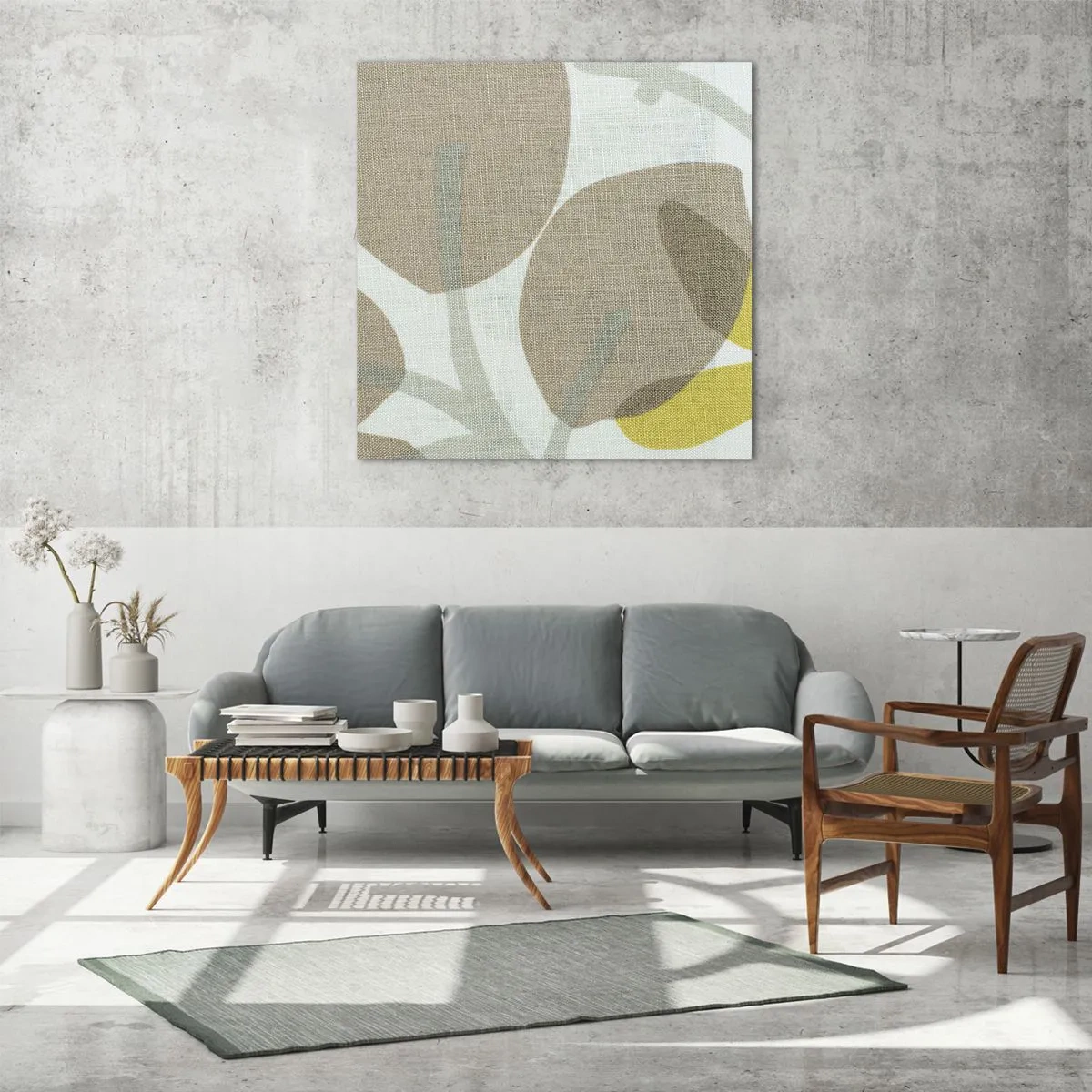 Glastavla - Bild på glas - Komposition i solskenet - 40x40 cm