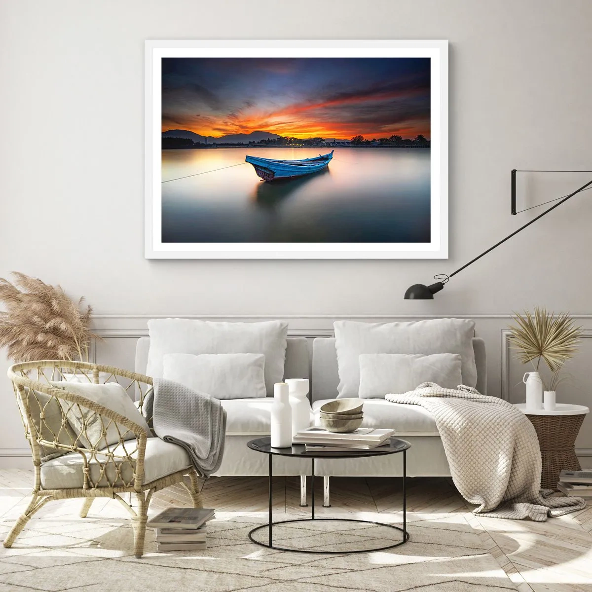 Affisch i vit ram - Det kommer en god natt - 91x61 cm