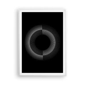 Affisch i vit ram - Svart sol - 70x100 cm