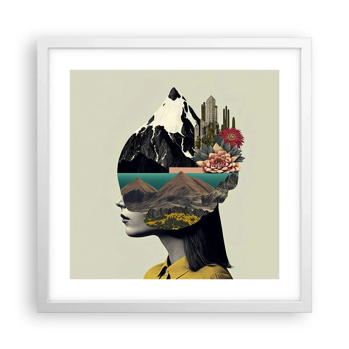 Affisch i vit ram - Kvinnan - alltid ett mysterium - 40x40 cm