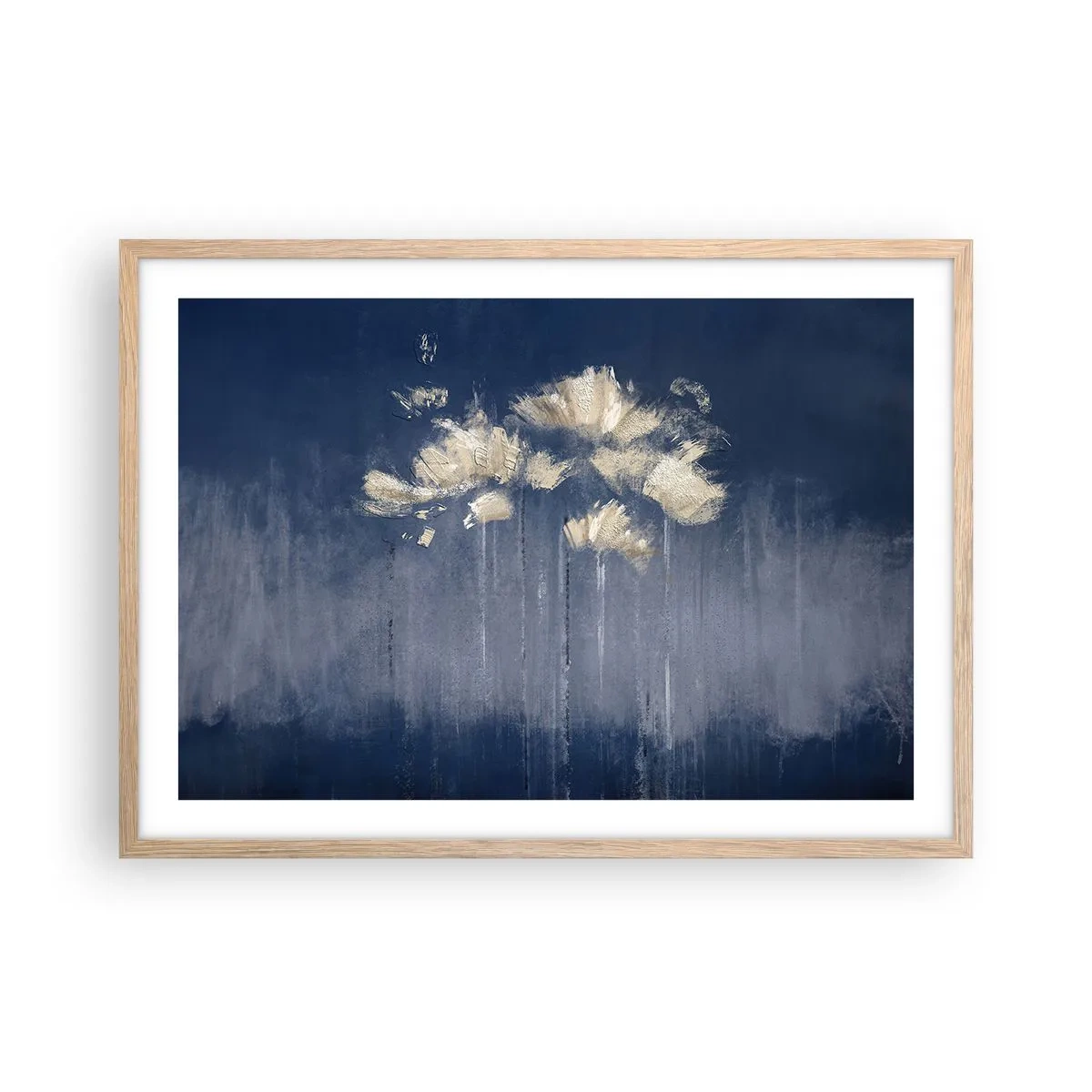 Affisch i ram av ljusek - Som kronblad i vinden - 70x50 cm