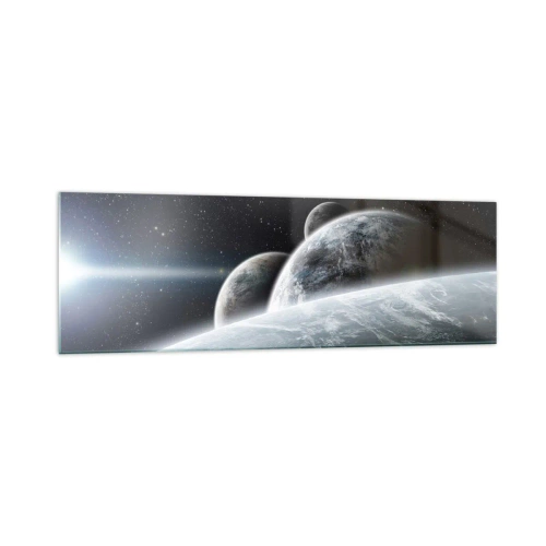 Glastavla - Bild på glas - Sfärers rymdmusik - 160x50 cm