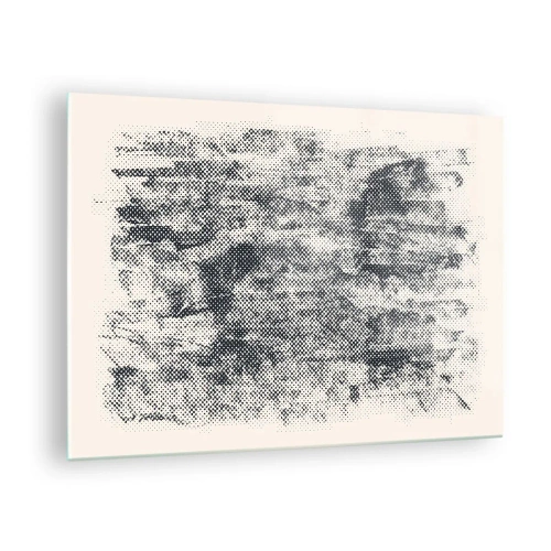 Glastavla - Bild på glas - Svartvit abstraktion med en oskärpaeffekt - 70x50cm - Dimmig komposition - Modern väggdekoration för vardagsrum och sovrum ARTTOR