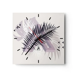 Väggklocka - Klocka på glas - Skuggans skugga - 30x30 cm