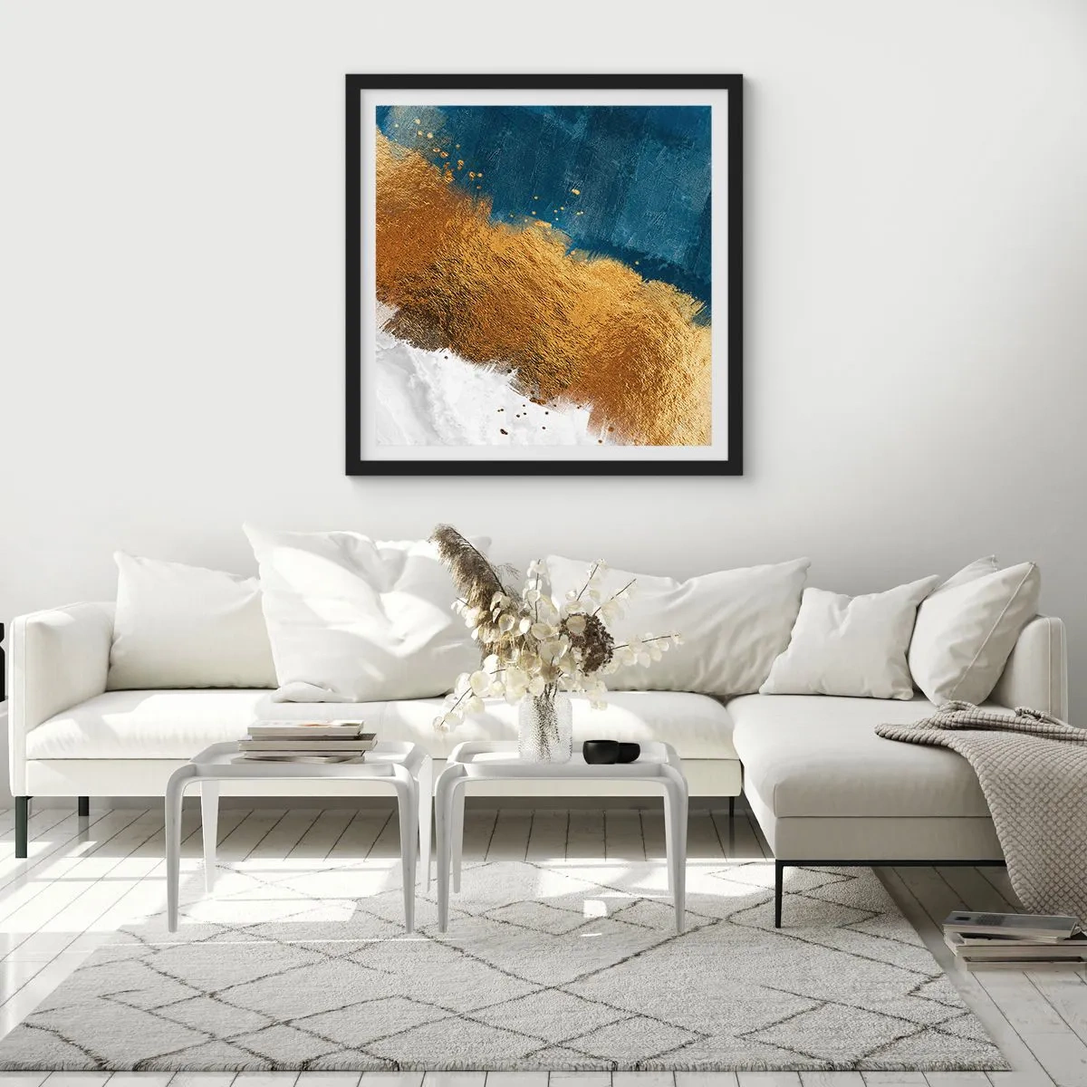 Affisch i svart ram - Sommarens färger - 60x60 cm