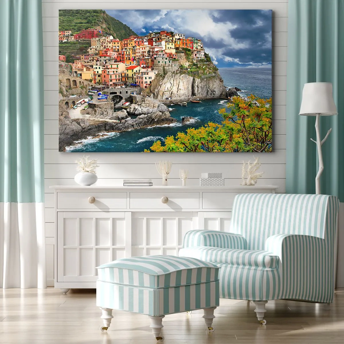 Canvastavla - Bild på duk - I bergets famn - 70x50 cm