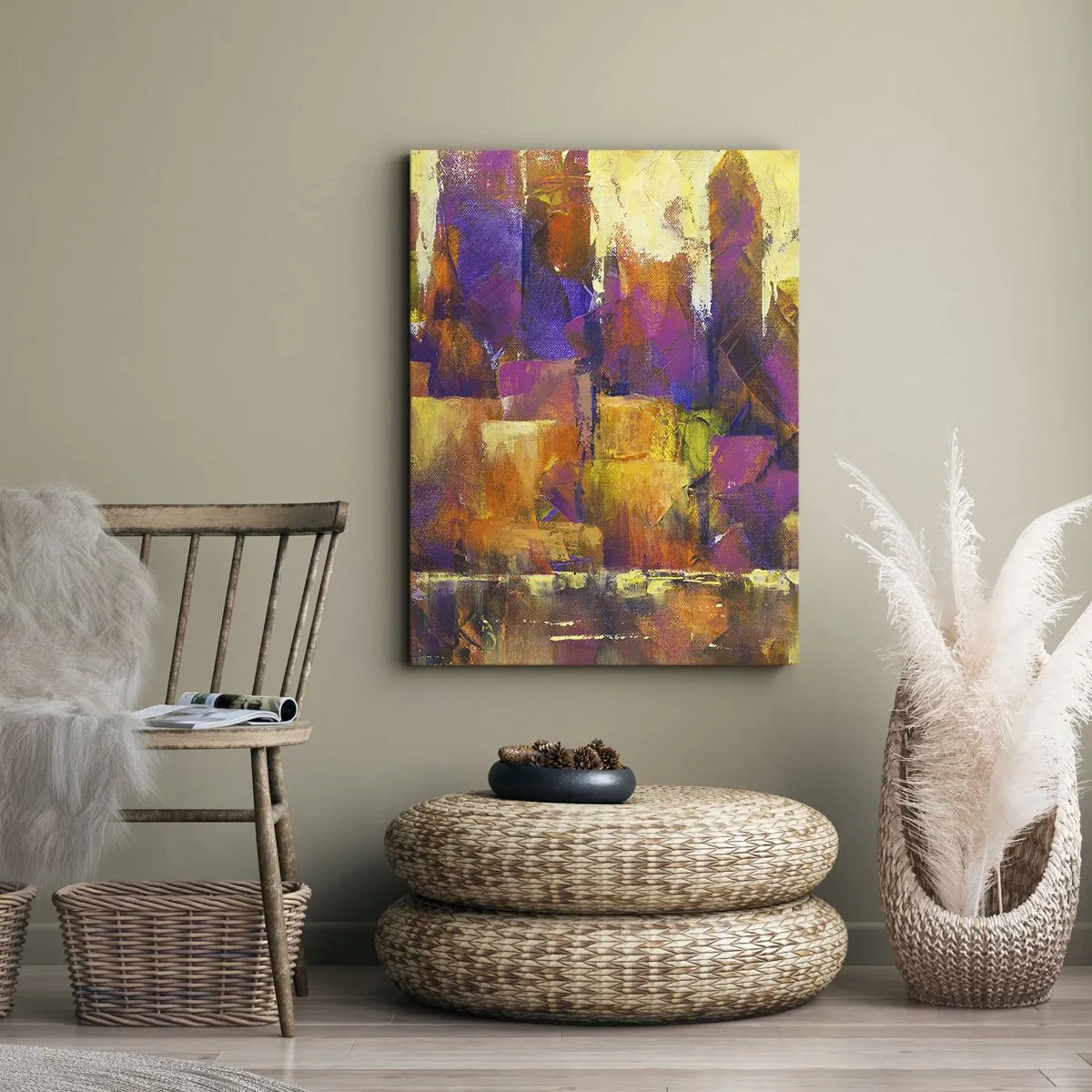 Canvastavla - Bild på duk - Metropolis komposition - 55x100 cm