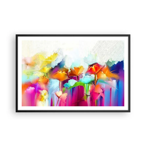 Affisch i svart ram - Regnbågen blommar - 91x61 cm