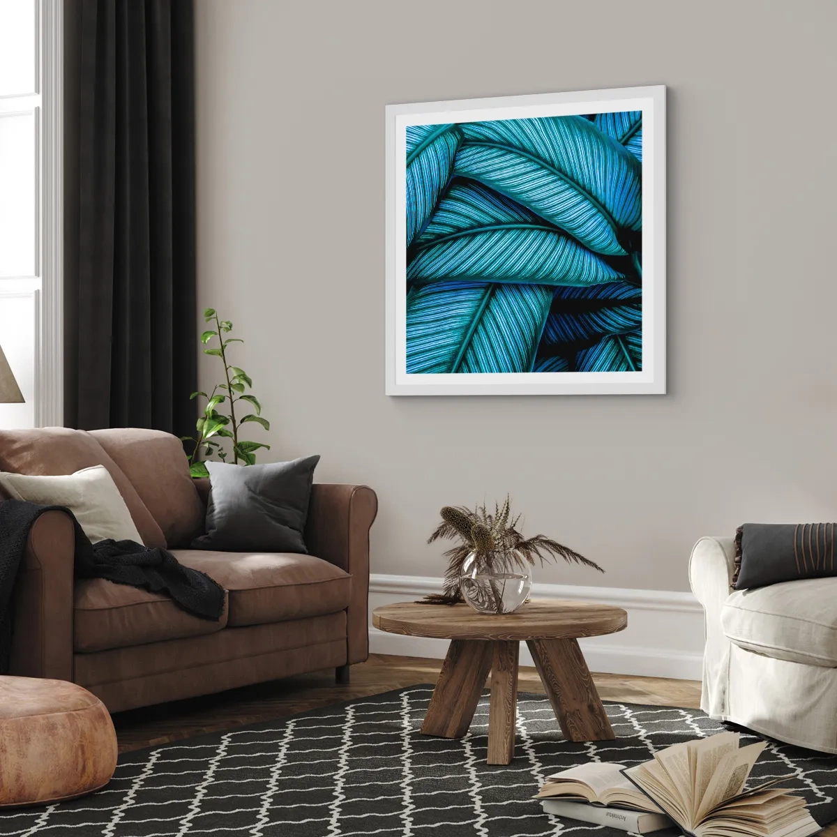 Affisch i vit ram - Livslinjer - 50x50 cm