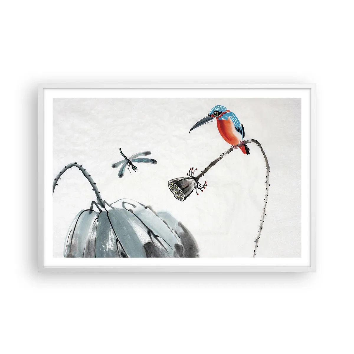 Affisch i vit ram - Ängens liv - 91x61 cm