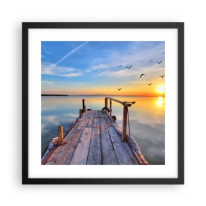 Affisch i svart ram - Gå mot solen - 40x40 cm