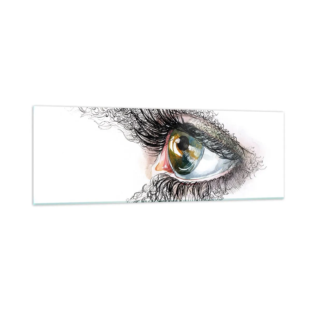 Glastavla - Bild på glas - Titta rakt in i själen - 90x30 cm