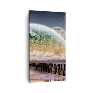 Canvastavla - Bild på duk - Och världen uppstod ur vatten - 45x80 cm