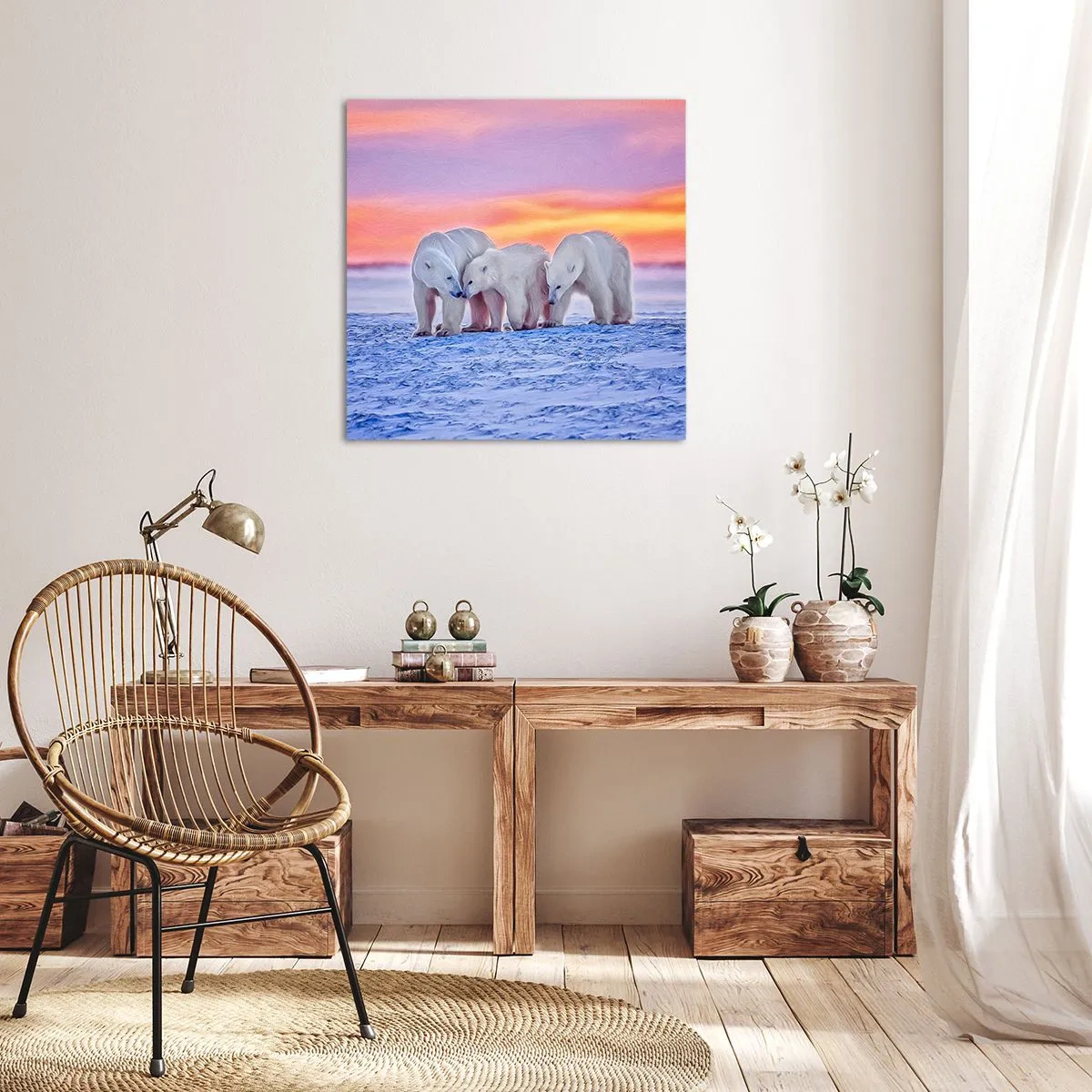 Canvastavla - Bild på duk - Det räcker med familjevärme - 70x70 cm