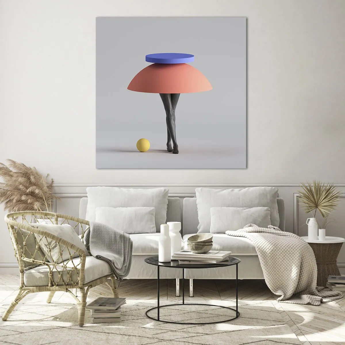 Glastavla - Bild på glas - Surrealistisk komposition - 50x50 cm