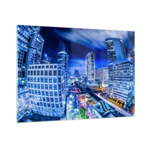 Glastavla - Bild på glas - Stadens nattrytmer - 100x70 cm