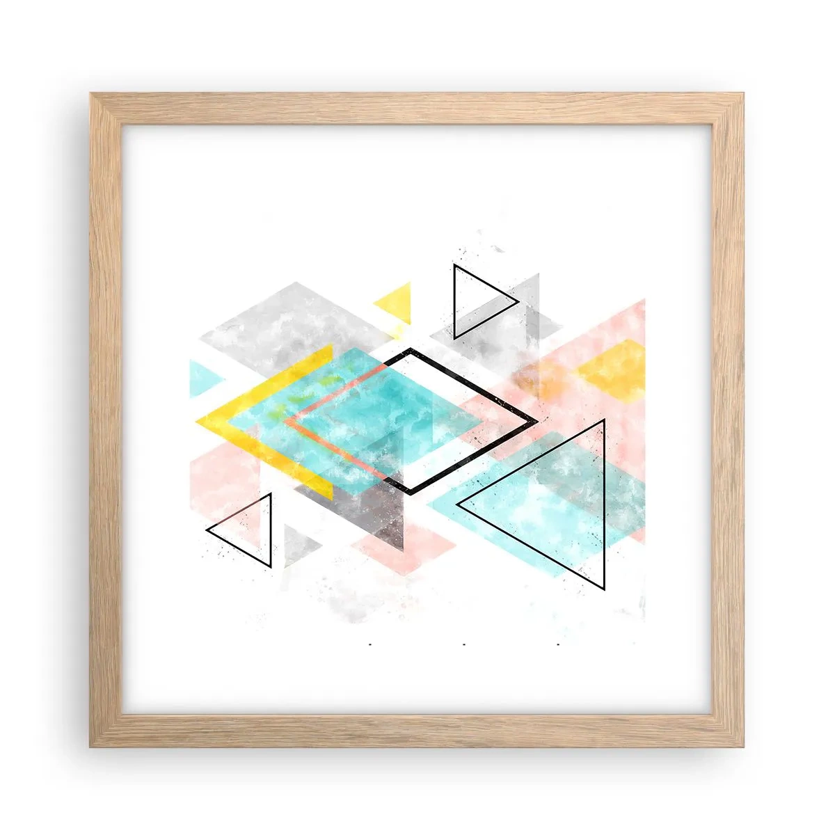 Affisch i ram av ljusek - Geometriskt spel - 30x30 cm