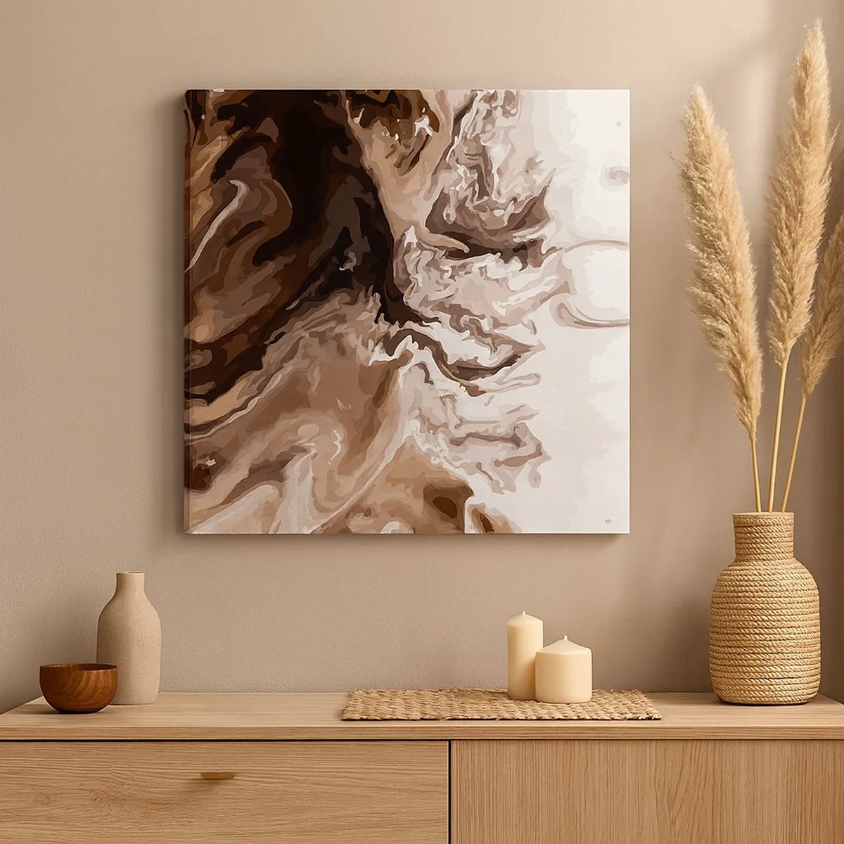 Canvastavla - Bild på duk - Färgabstraktion - 30x30 cm